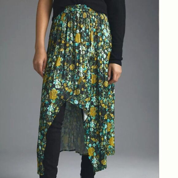 Maeve Layered Floral Midi Skirt New With Tags - Picture 9 of 10